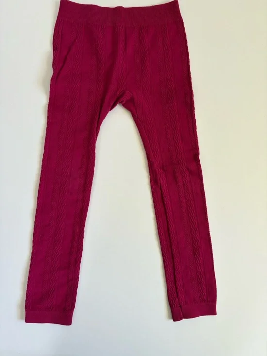 Faded Glory Pink Cable-Knit Leggings & Blue Space-Dye Pair - Picture 6 of 9